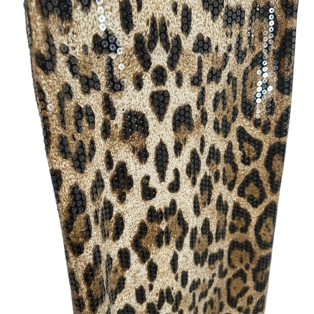 Vintage Y2K Geri C Cheetah Sequin‎ Mini Dress